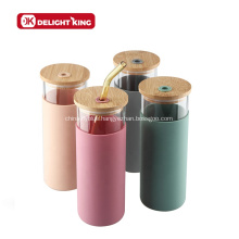 Car Travel Mug Glass Water Bottle with Straw